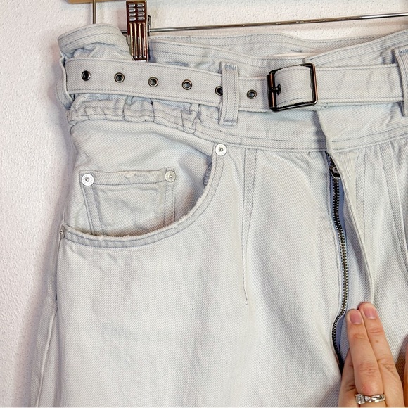 Agolde High Rise White and Blue Jeans Relaxed Fit - Picture 8 of 16